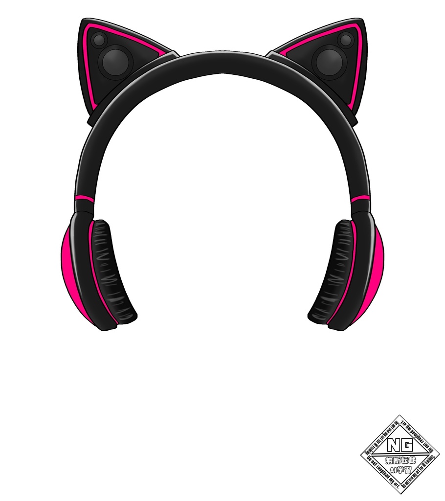 ねこみみゲーミングヘッドホン🐱🎧《全3色》【VTuber素材】【無償素材】(透過素材)