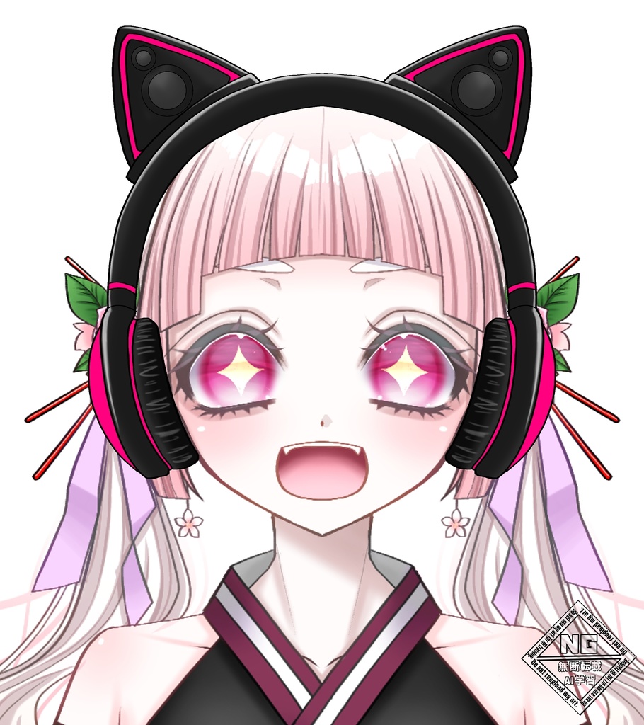 ねこみみゲーミングヘッドホン🐱🎧《全3色》【VTuber素材】【無償素材】(透過素材)