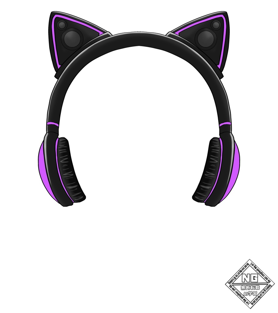 ねこみみゲーミングヘッドホン🐱🎧《全3色》【VTuber素材】【無償素材】(透過素材)