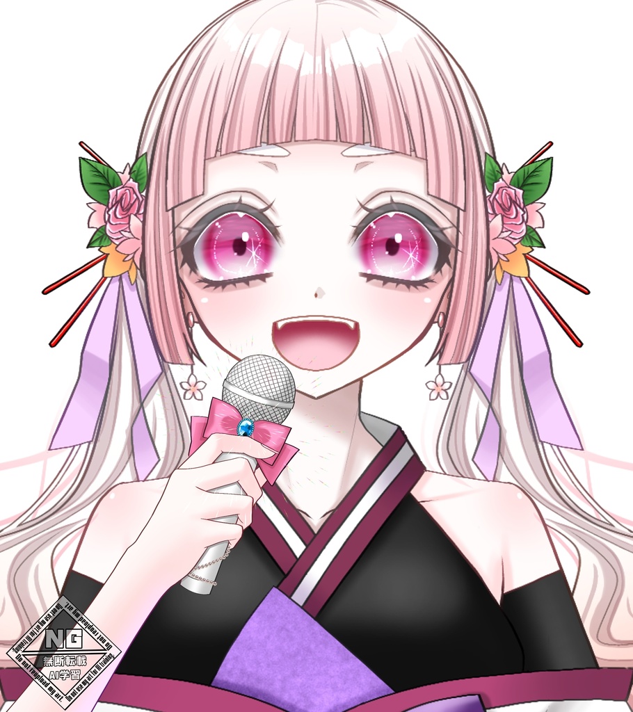 可愛いマイクを持つ手の素材🎤🎀💗【VTuber素材】【無償素材】(透過素材)