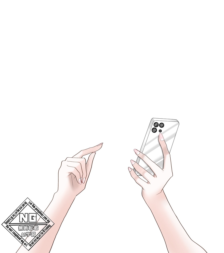 スマホを操作する手の素材📱《カラバリ2色》【VTuber素材】【無償素材】(透過素材)