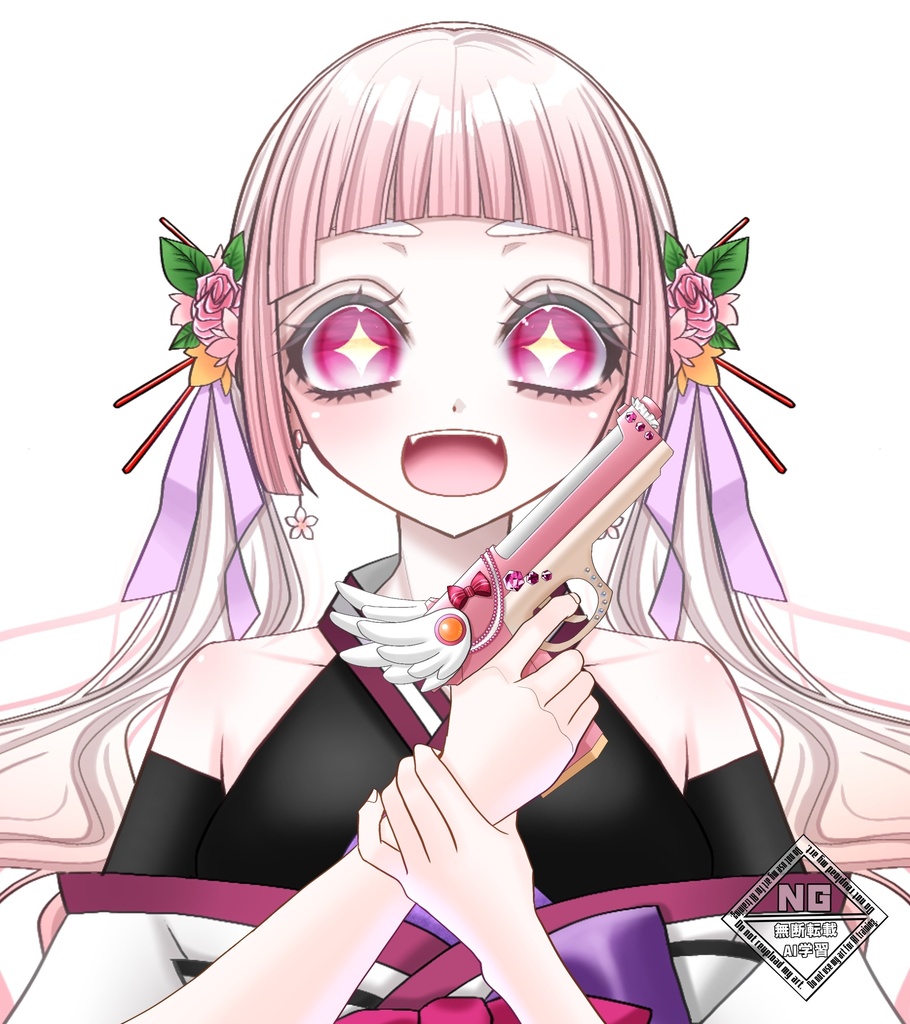 メルヘンな銃を持つ手の素材🔫💗【VTuber素材】【無償素材】(透過素材)