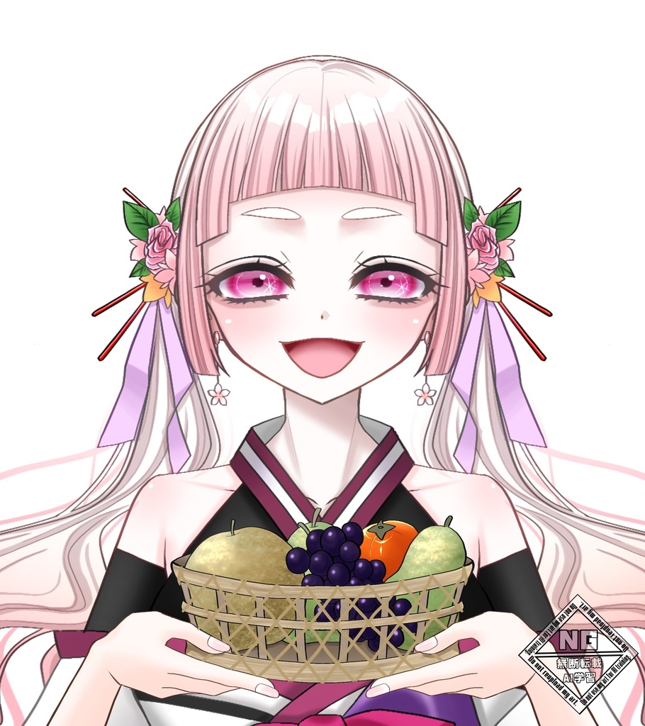 秋のフルーツ盛りを持つ手の素材🍎🍇🍐