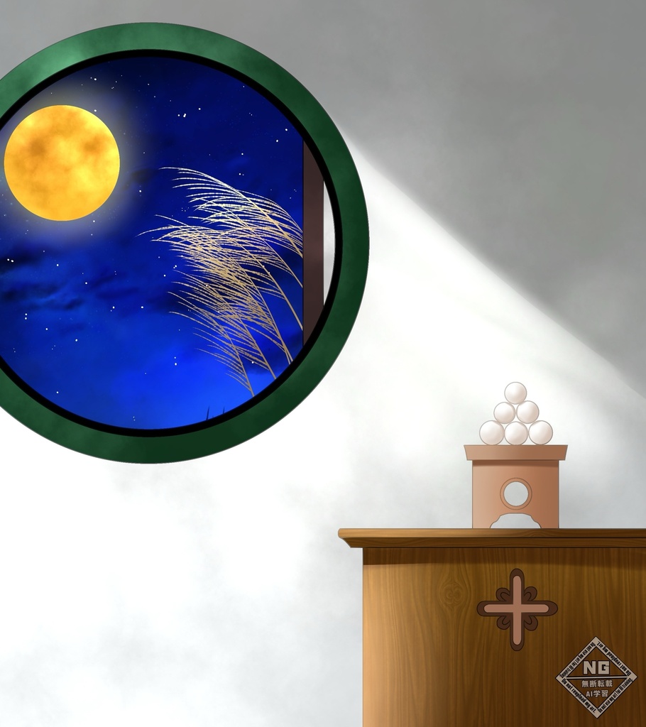 十五夜(中秋の名月)に使える背景素材🌕🐇⸒⸒【VTuber素材】【無償素材】(透過素材)