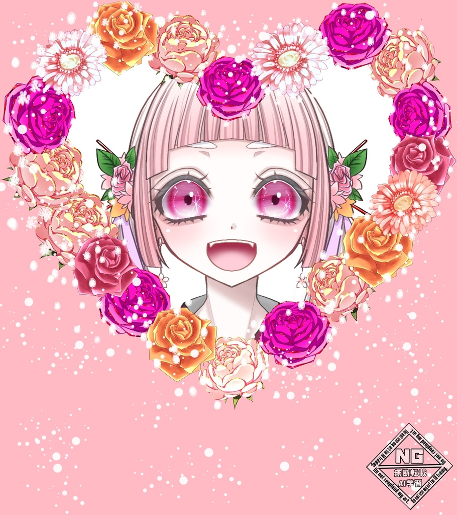 お花のハートフレーム素材🌸💗【VTuber素材】【無償素材】