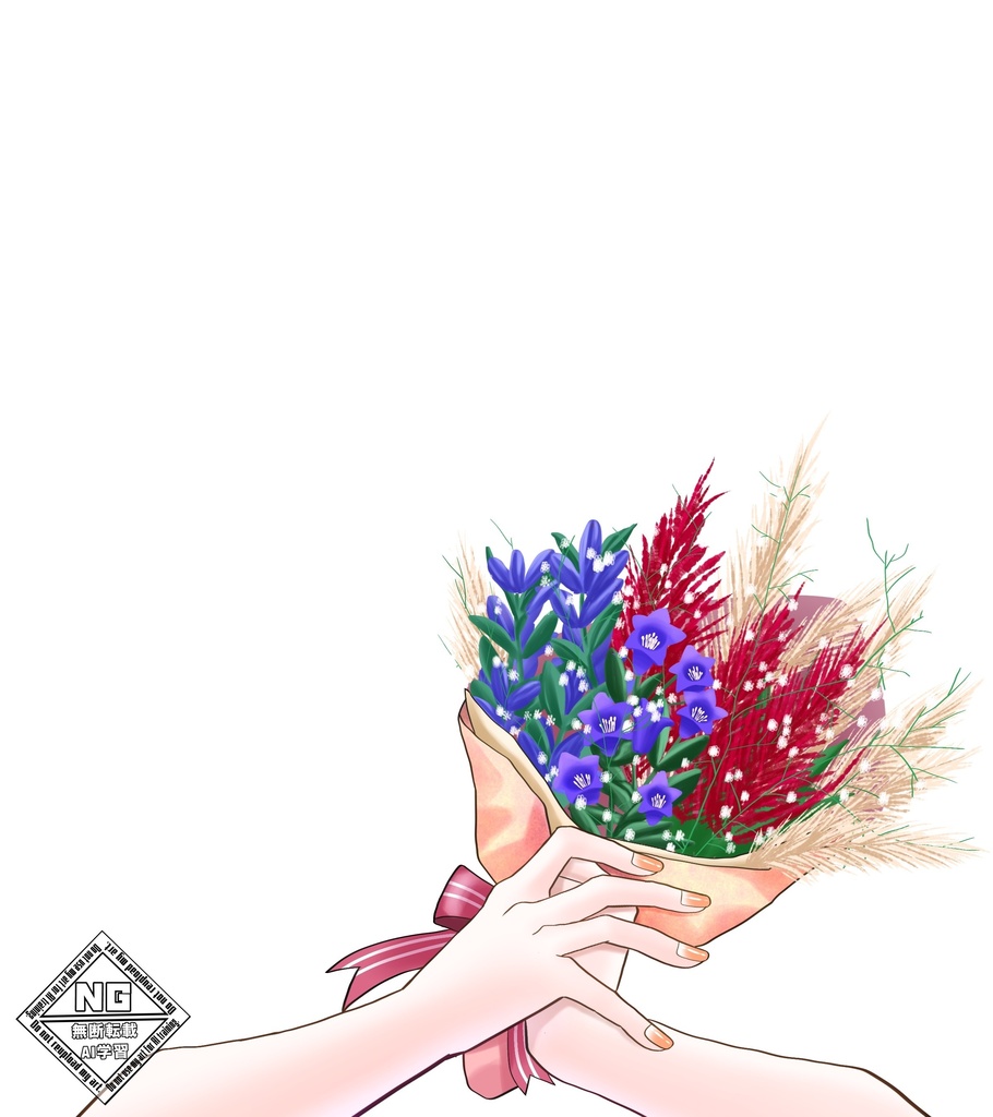 秋の花束を持つ手の素材💐【VTuber素材】【無償素材】
