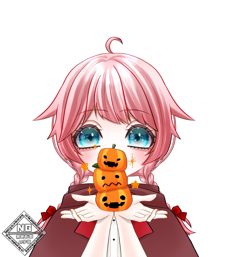 ハロウィン素材第10弾🎃3段かぼちゃを持つ手の素材🎃【VTuber素材】【無償素材】