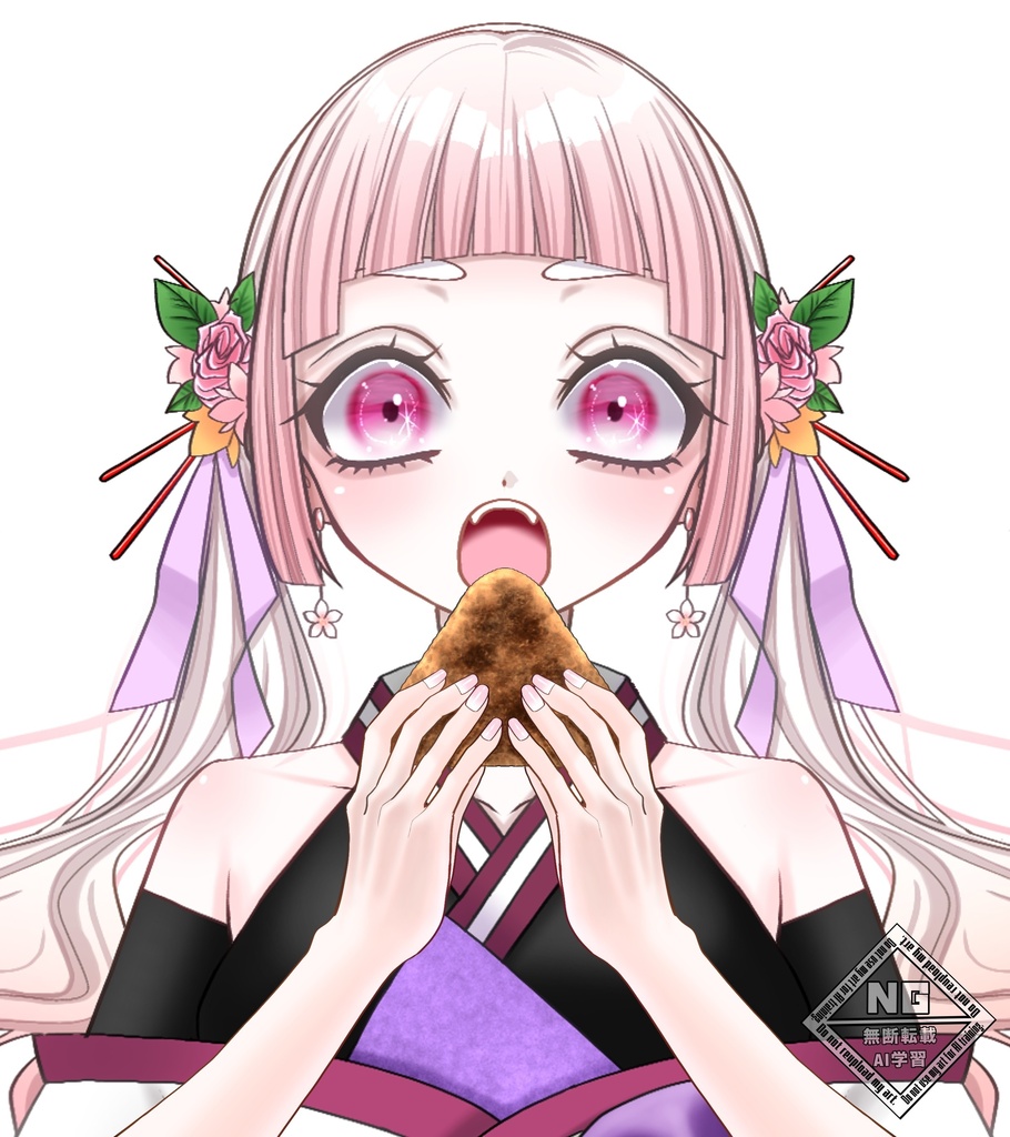 おにぎりor焼きおにぎりを持つ手の素材🍙🍘【VTuber】【無償素材】