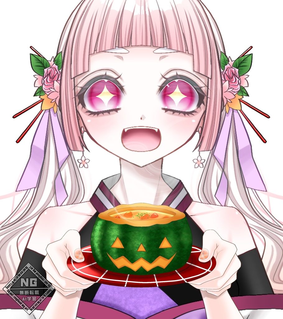 ハロウィン素材第13弾🎃かぼちゃシチューを持つ手の素材🎃【VTuber素材】【無償素材】
