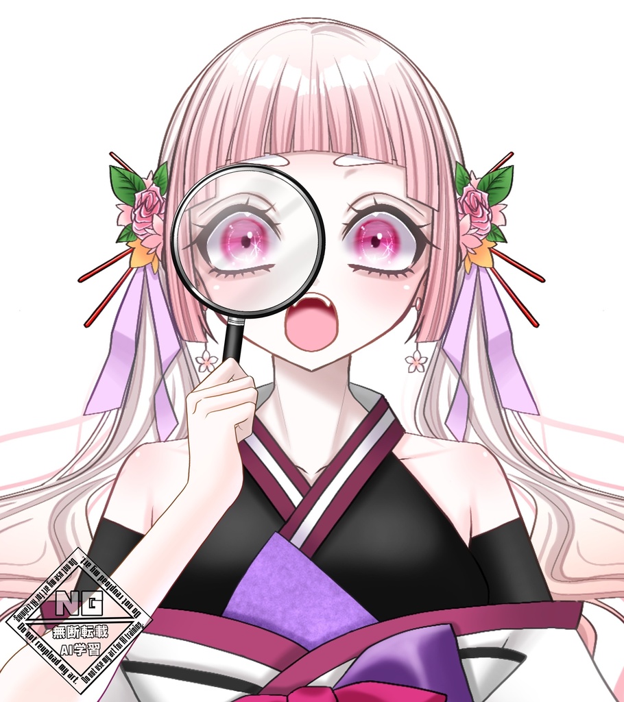 虫眼鏡を持つ手の素材🔎【VTuber素材】【フリー素材】