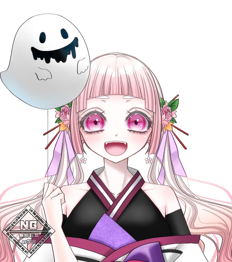 ハロウィン素材第20弾🎃おばけの風船を持つ手の素材👻【VTuber素材】【フリー素材】
