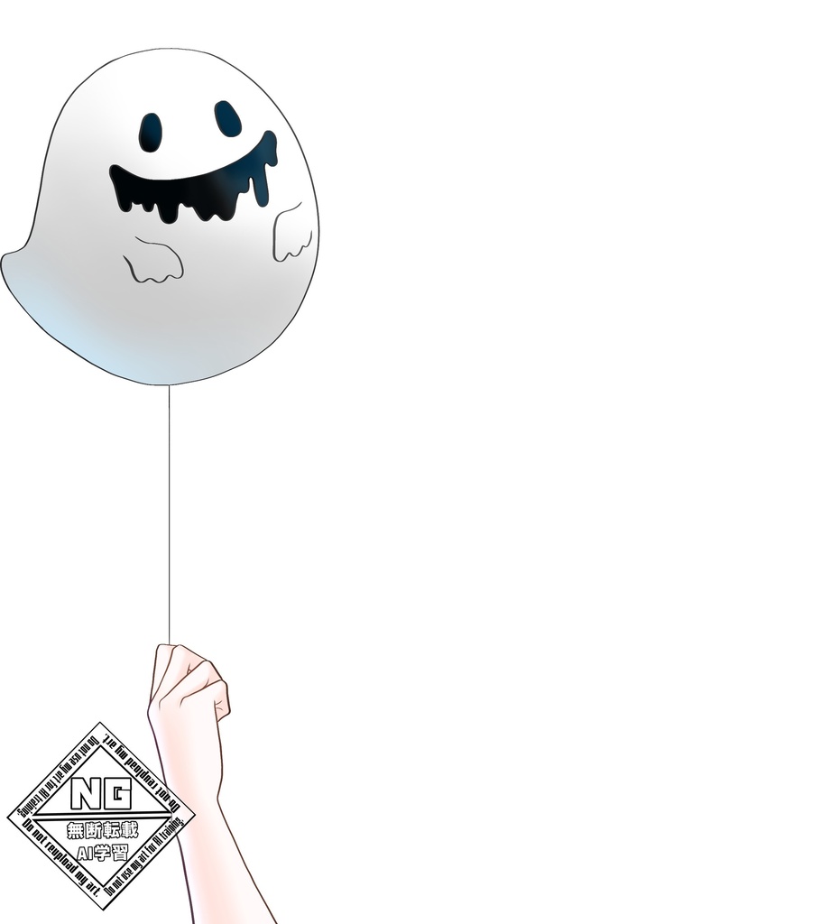 ハロウィン素材第20弾🎃おばけの風船を持つ手の素材👻【VTuber素材】【フリー素材】