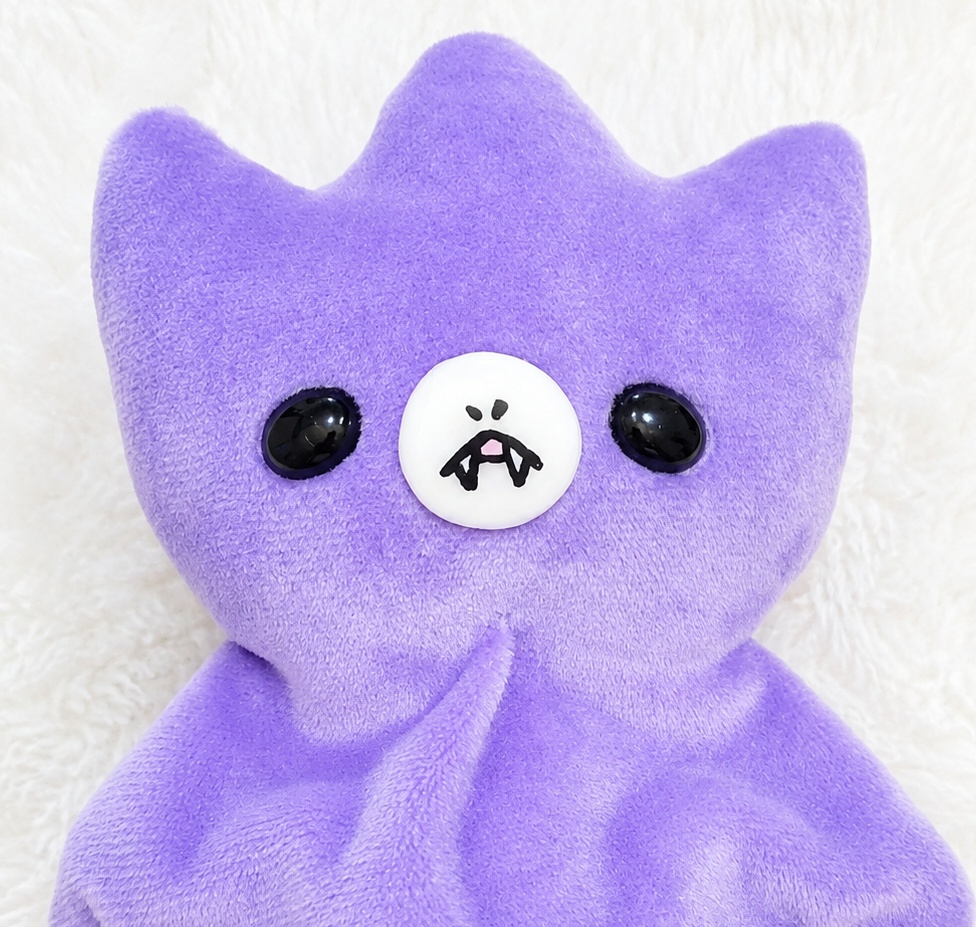 ヘンテコな生き物あちゃ【クタクタぬいぐるみ】【キバあり】【パープル】