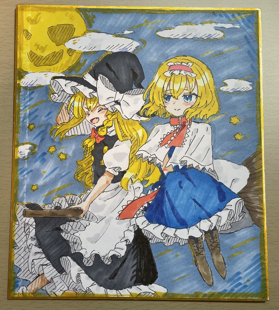 ＊リクエスト・専用商品＊色紙 魔理沙＆アリス　18cm×21cm(リクエストされた方のみ購入可)
