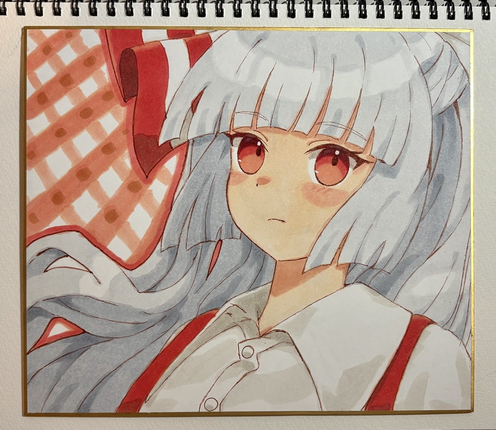 妹紅　色紙　18cm×21cm