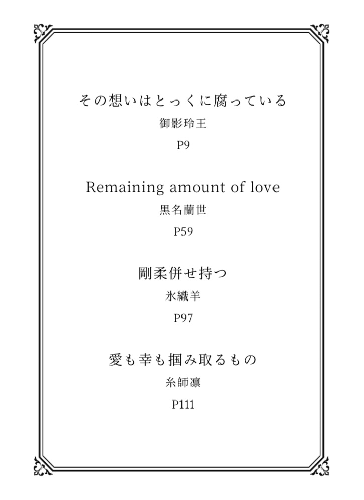 【短編集】苦痛が香りと消えるまで