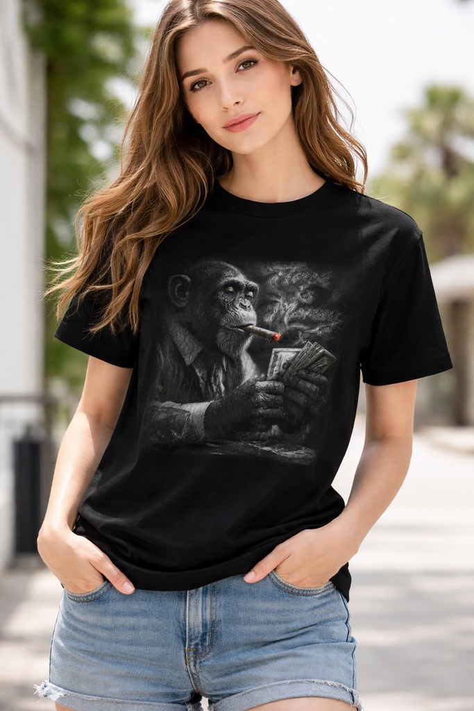 Time Is Money チンパンジーTシャツ