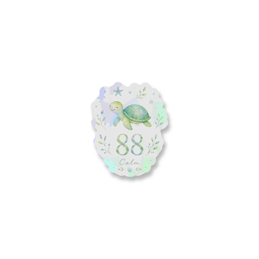 Calm 88｜ゆっくり進む、カメのお守りステッカー