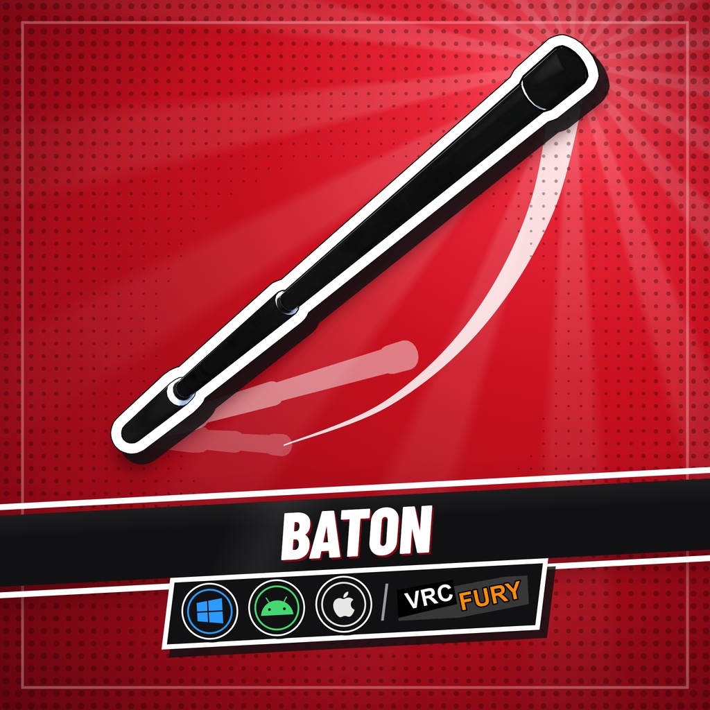 【VRChat/VRCFury対応】特殊警棒ギミック / Baton【PC・Quest・iOS】