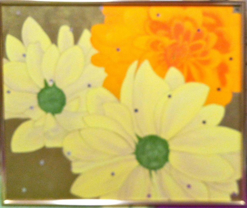 F20アクリル画キラリ咲く