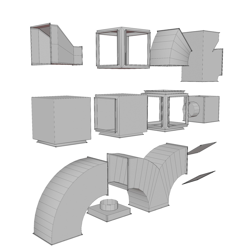 角型 HVAC ダクトパック