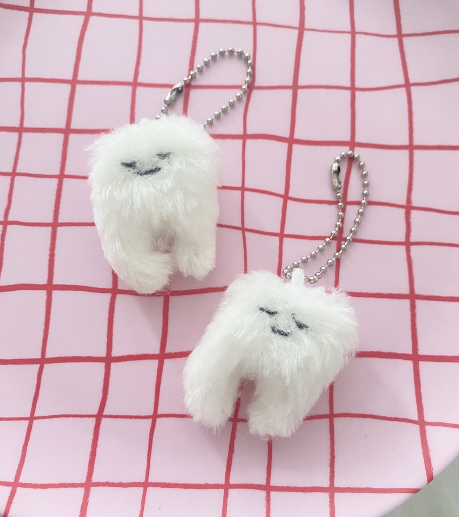 ふわふわおくばのキーホルダー