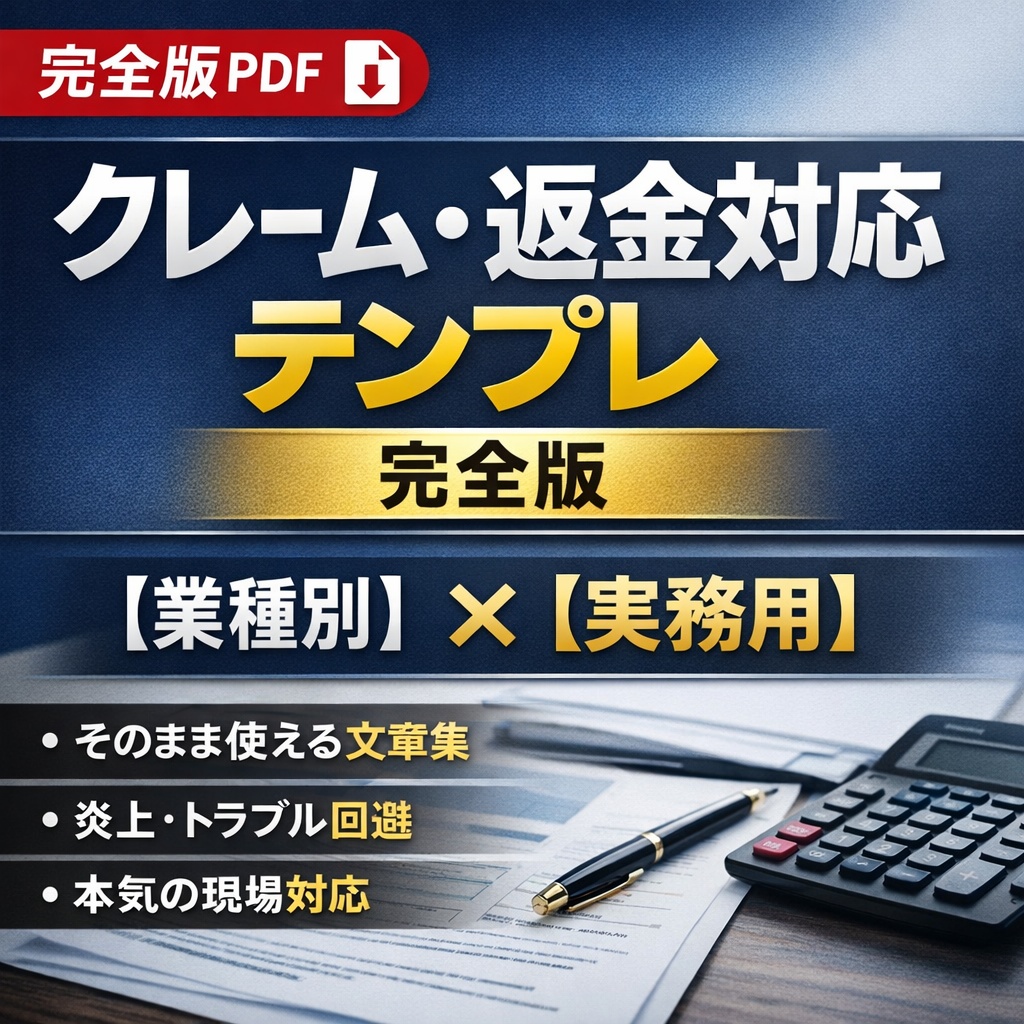 クレーム・返金対応テンプレ完全版【業種別・実務用】