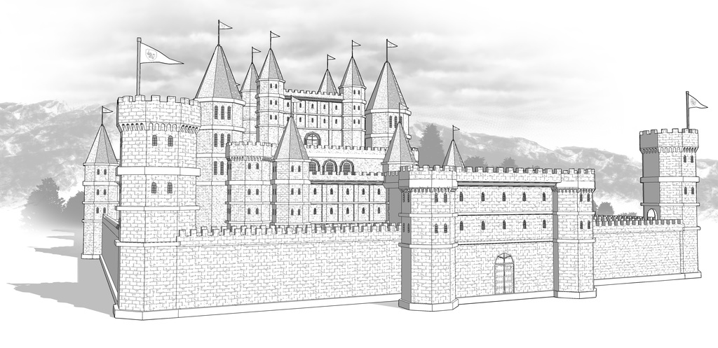 クリップスタジオ3D素材 ファンタジー王城