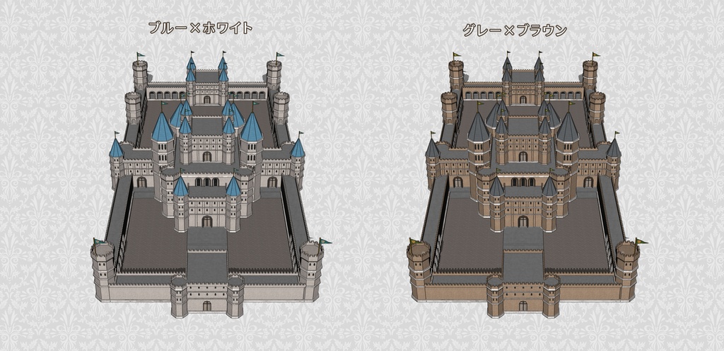 クリップスタジオ3D素材 ファンタジー王城
