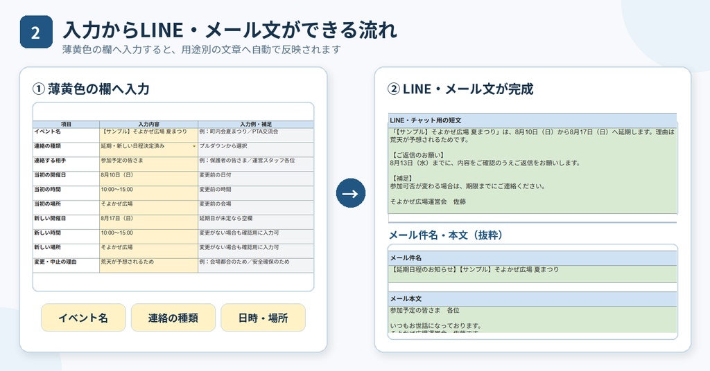 イベント中止・延期・変更のお知らせ文をラクに作るテンプレート【LINE・メール対応】