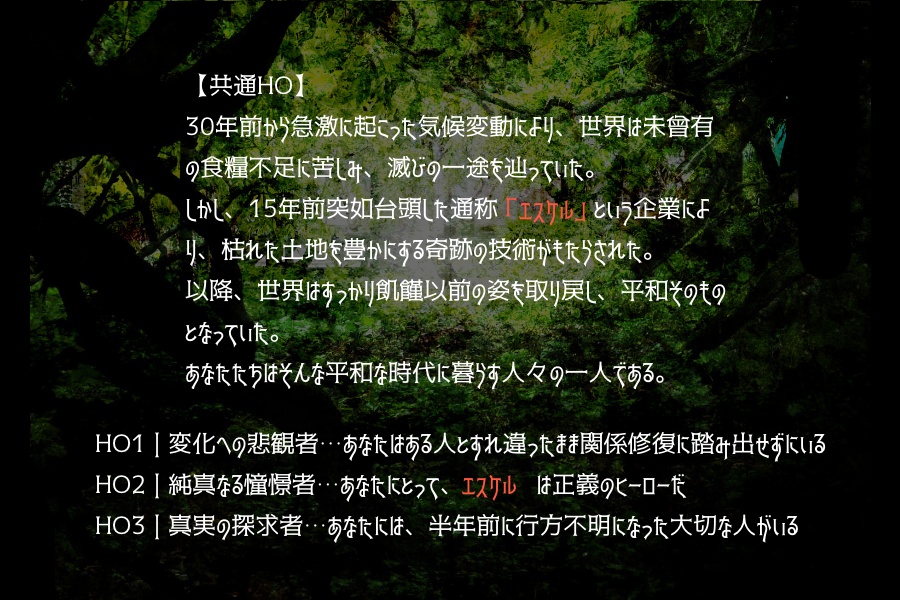 【CoC6版シナリオ】変花(へんか)