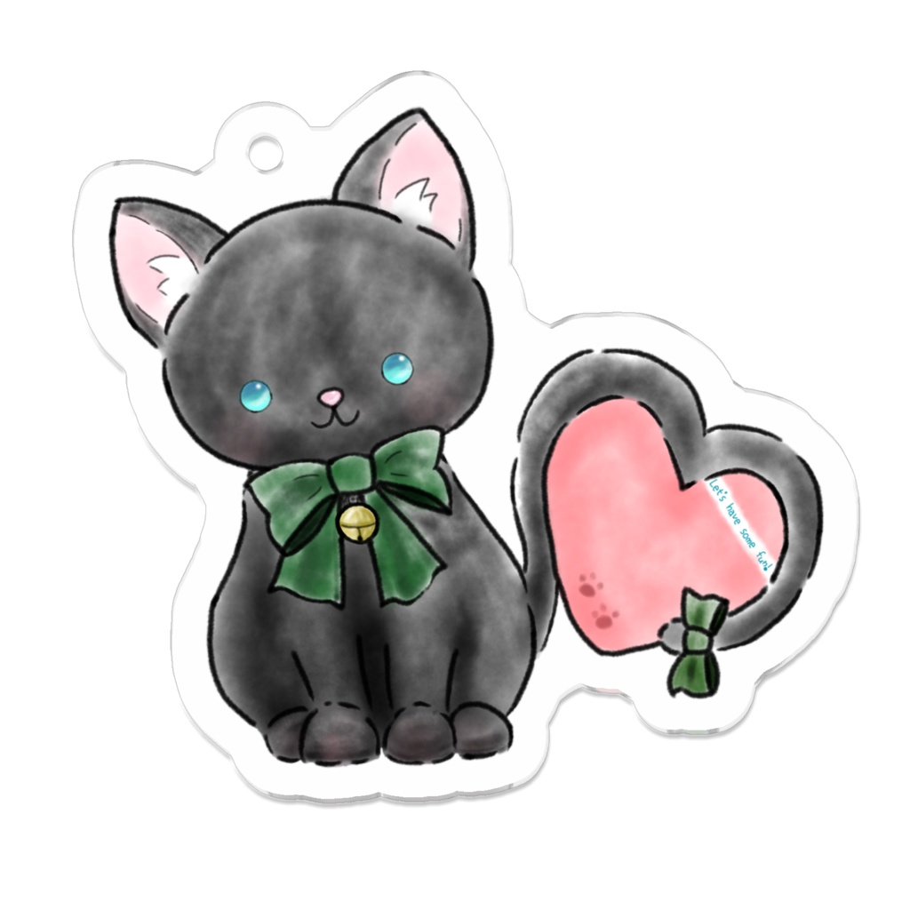 寄り添い黒猫さん(文字なし)アクキーver.