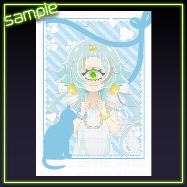 【L版ネップリ用】パステルネコ【背景+枠素材】