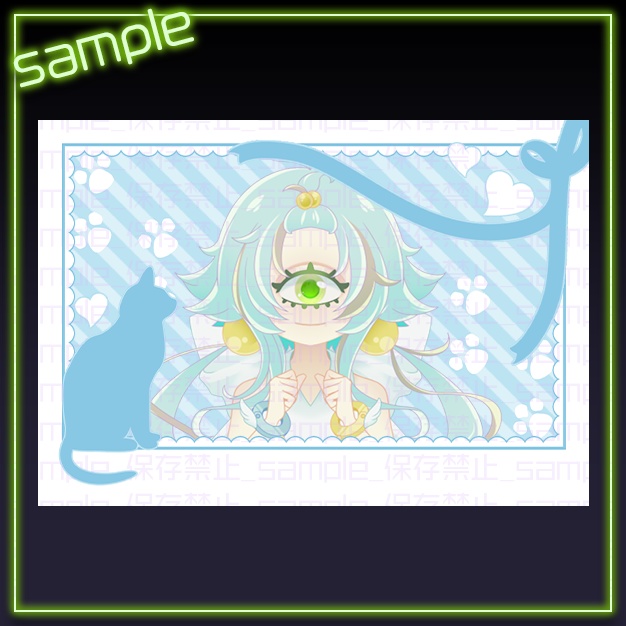 【L版ネップリ用】パステルネコ【背景+枠素材】