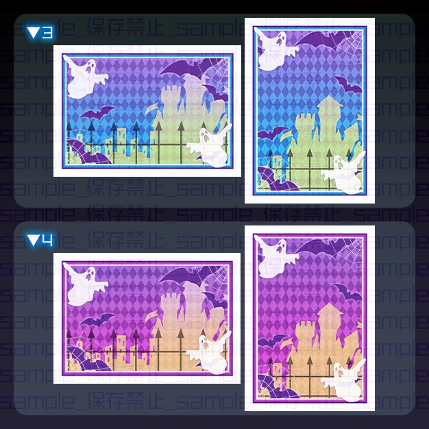 【L版ネップリ用】ハロウィン【背景+枠素材】