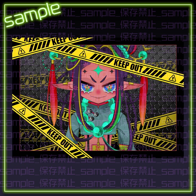 【L版ネップリ用】危険区域【背景+枠素材】