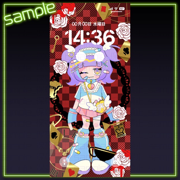 【iPhoneサイズ】Alice【背景+枠素材】