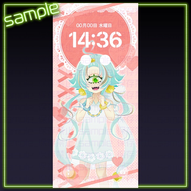 【iPhoneサイズ】がぁりぃ【背景+枠素材】