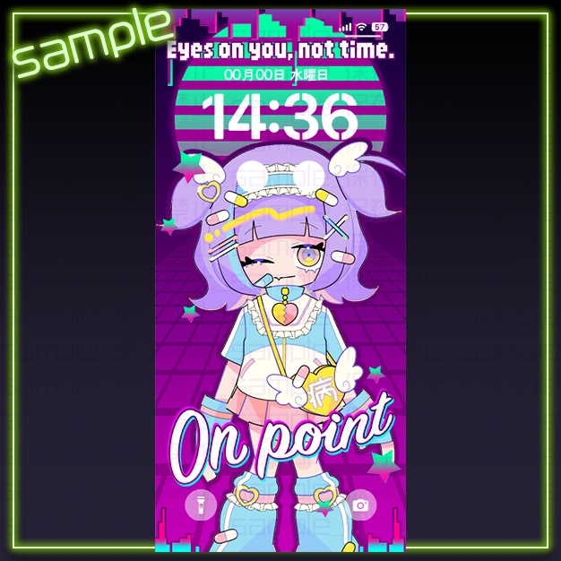 【iPhoneサイズ】シティポップ【背景+枠素材】