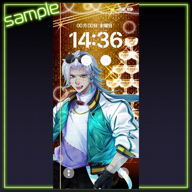 【iPhoneサイズ】シャンパンタワー【背景+枠素材】