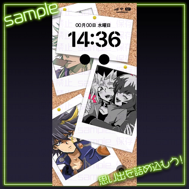 【iPhoneサイズ】チェキ【背景+枠素材】