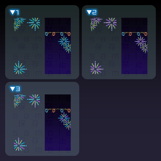 【iPhoneサイズ】ネオン花火【背景+枠素材】