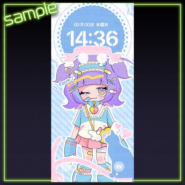 【iPhoneサイズ】パステルネコ【背景+枠素材】