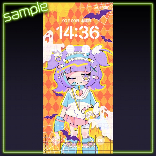 【iPhoneサイズ】ハロウィン【背景+枠素材】