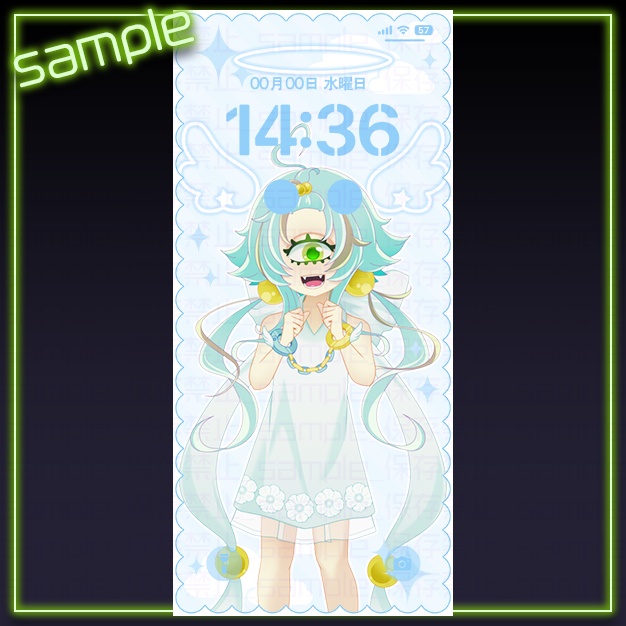 【iPhoneサイズ】ましゅてん【背景+枠素材】