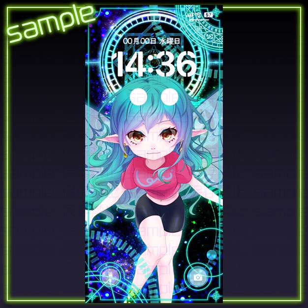 【iPhoneサイズ】魔法陣【背景+枠素材】