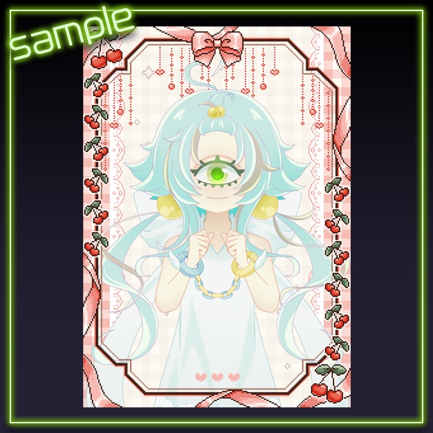 【L版ネップリ用】さくりんぼ【背景+枠素材】