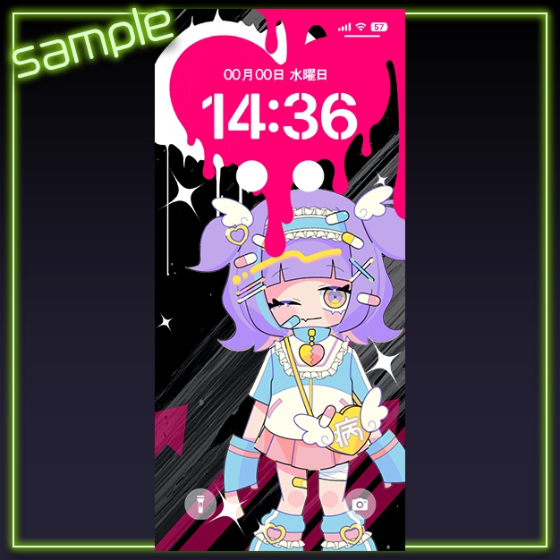 【iPhoneサイズ】Melてぃ〜く【背景+枠素材】