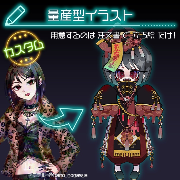 【量産顔】冥札遊形【SD絵】