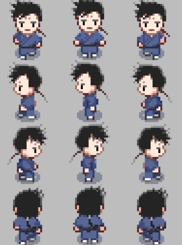 ピクスク用 山崎烝アバター(私服・しっぽなし・忍服３パターン）